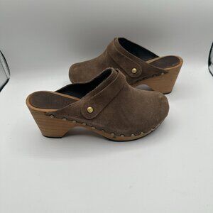 Lisa B. Brown Suede Mule Clogs Women's 37